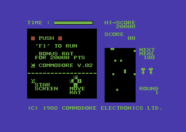 Radar Rat Race title screen for Commodore 64